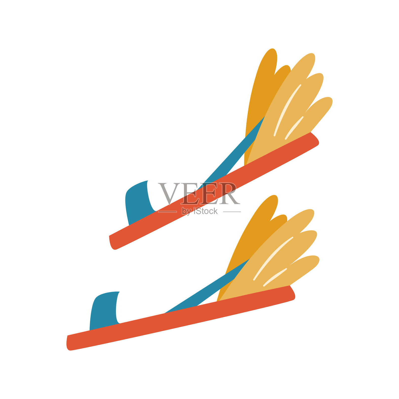 赫尔墨斯的神话凉鞋。希腊神的象征。插画图片素材