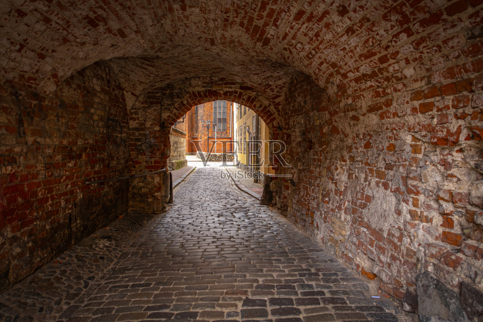 拉脱维亚里加的老城区。照片摄影图片