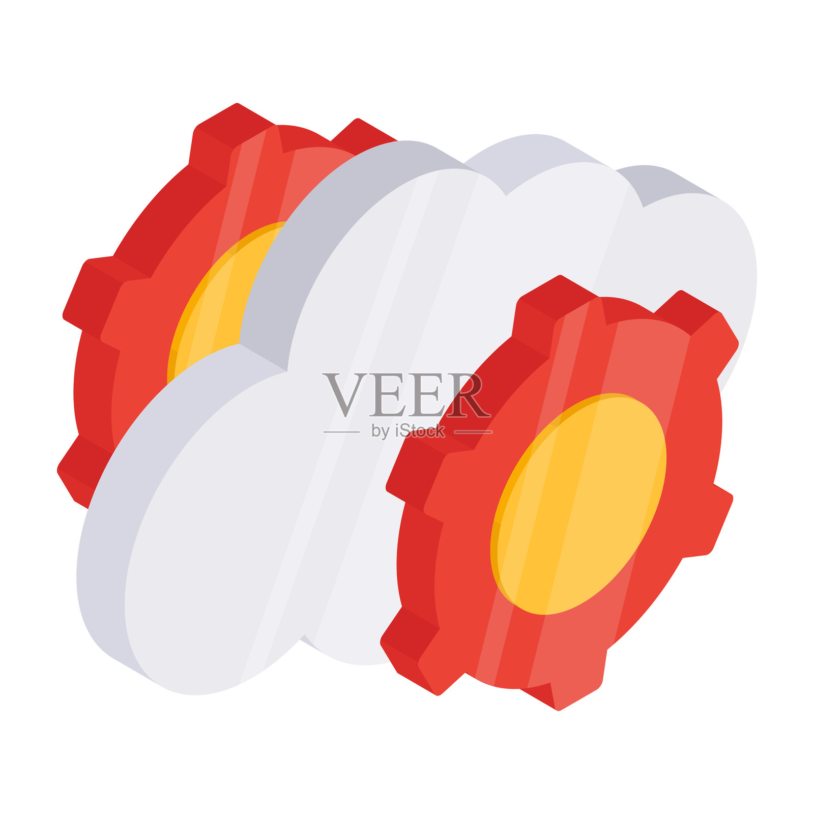 云设置的概念扁平设计图标插画图片素材