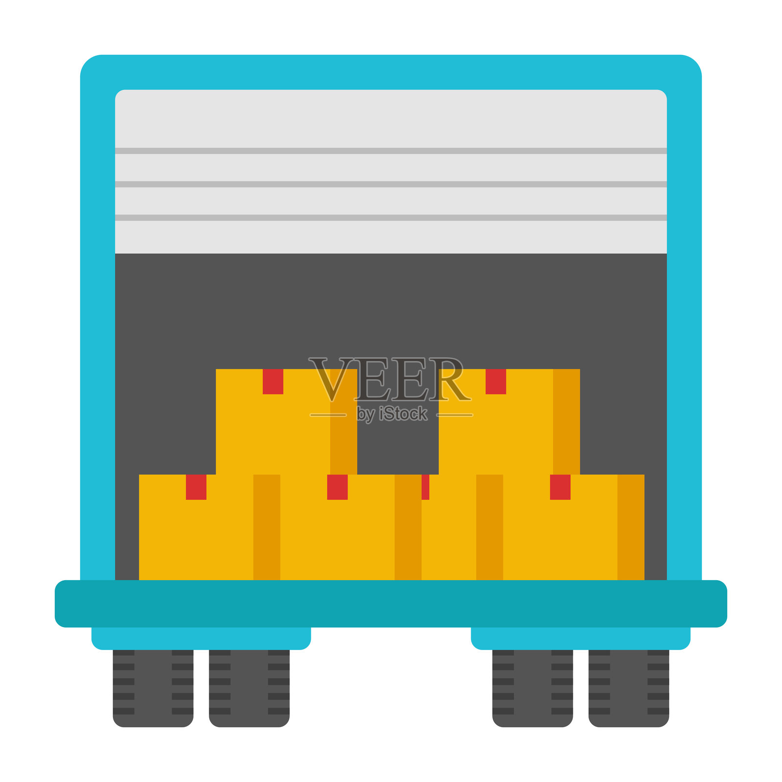 仓库的扁平设计图标插画图片素材