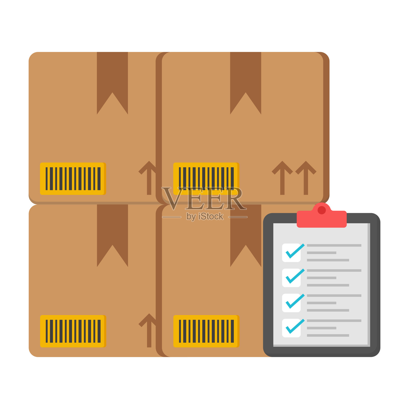 完美的物流清单设计图标插画图片素材