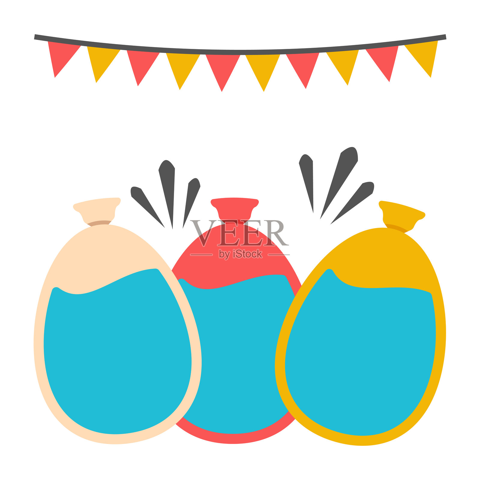 现代设计的派对气球图标插画图片素材