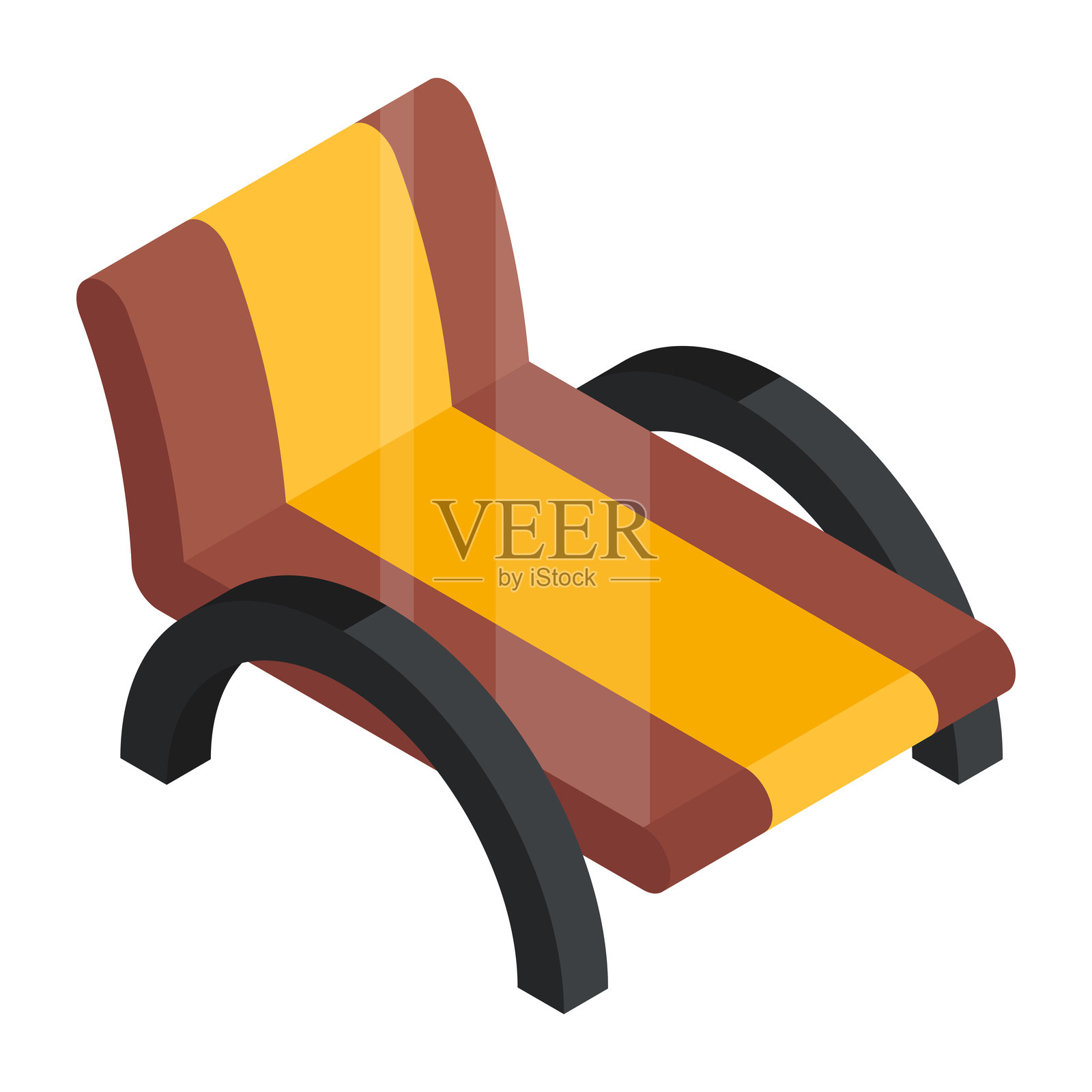 一款彩色的沙滩椅设计图标插画图片素材