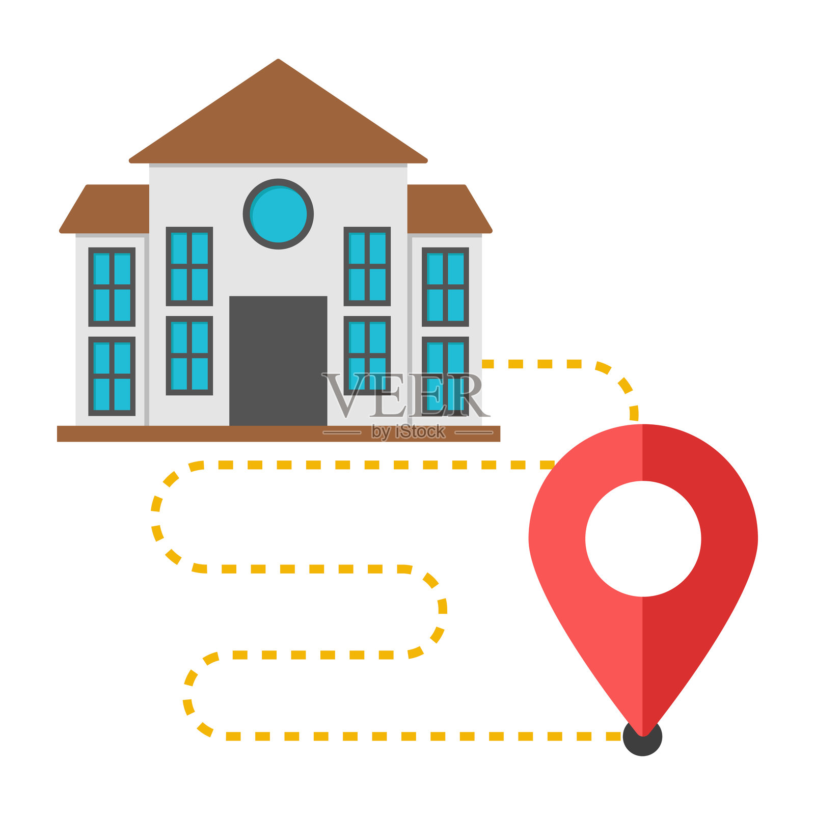 可编辑的家居位置设计图标插画图片素材