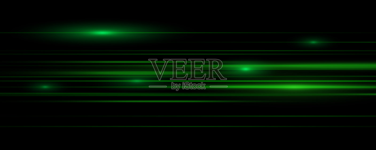 绿色特效光，速度线插画图片素材