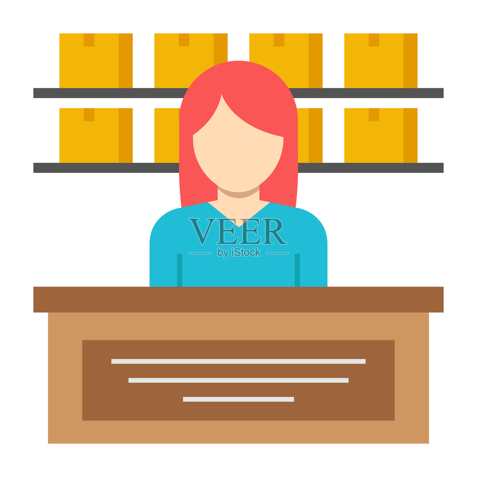 物流接收的扁平设计图标插画图片素材