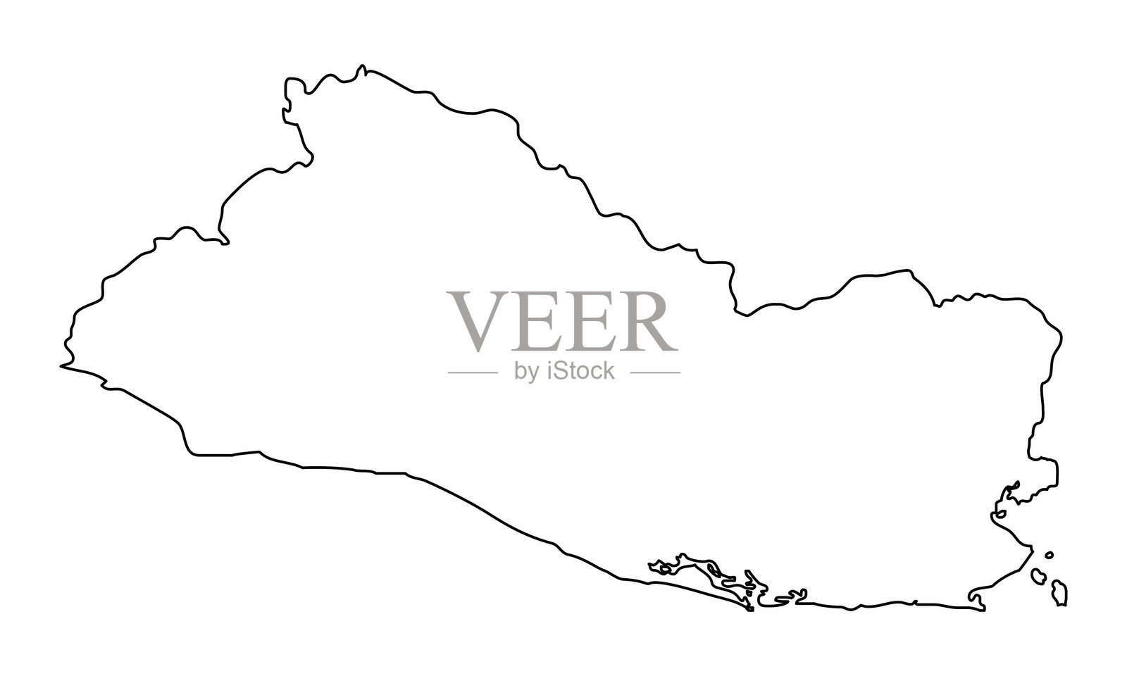萨尔瓦多轮廓地图插画图片素材