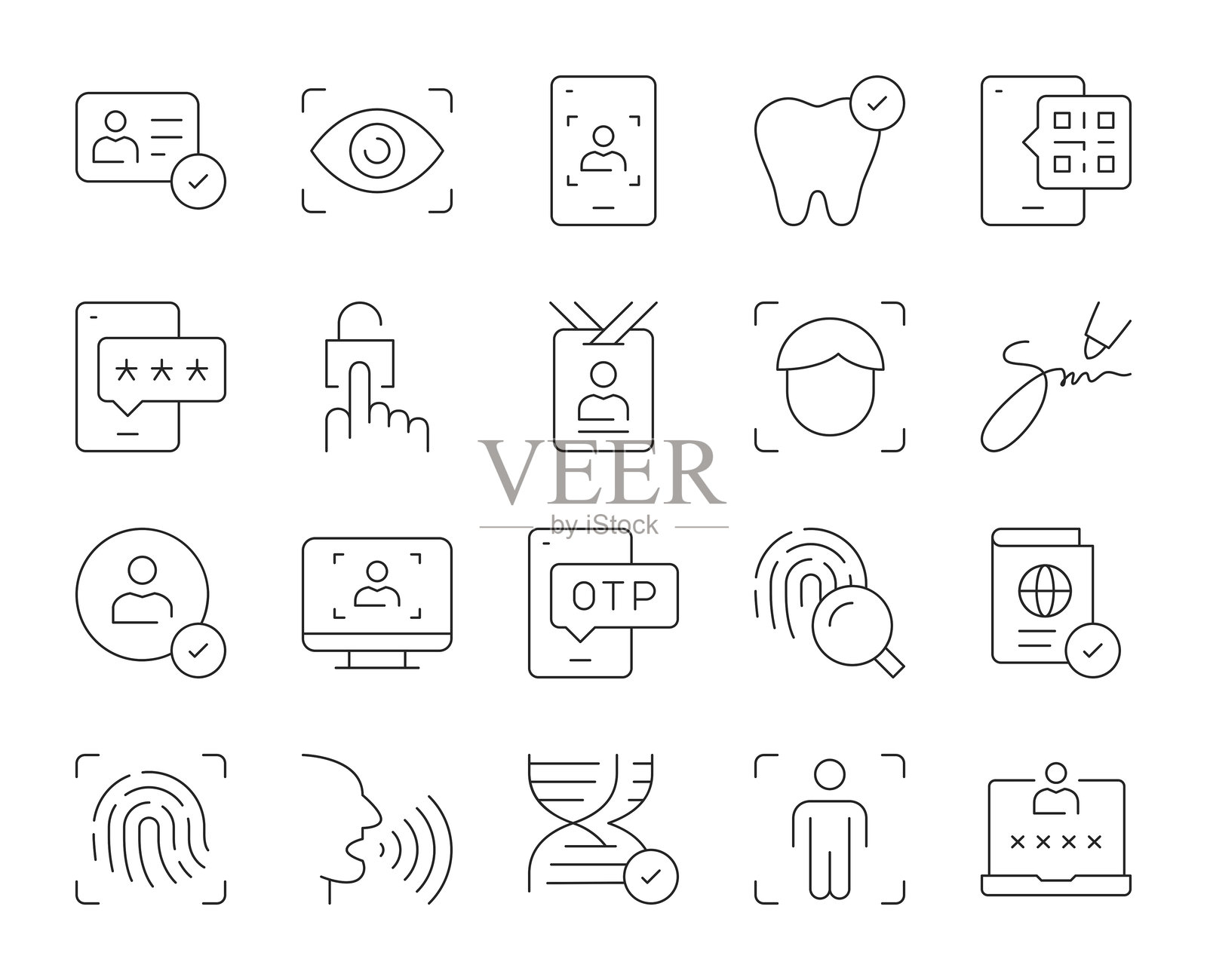 识别 - 细线图标插画图片素材