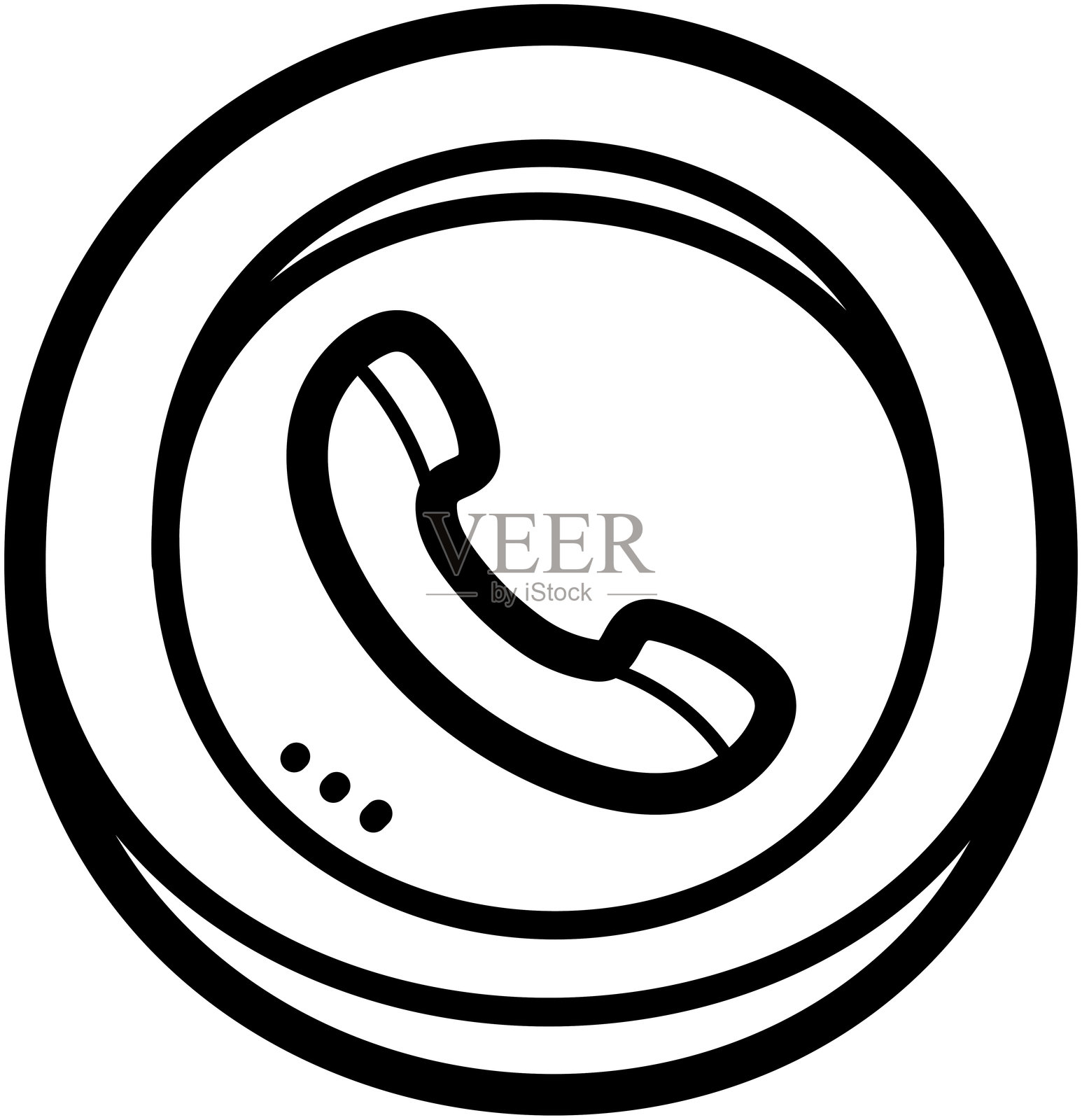 电话 - 联系我们图标插画图片素材