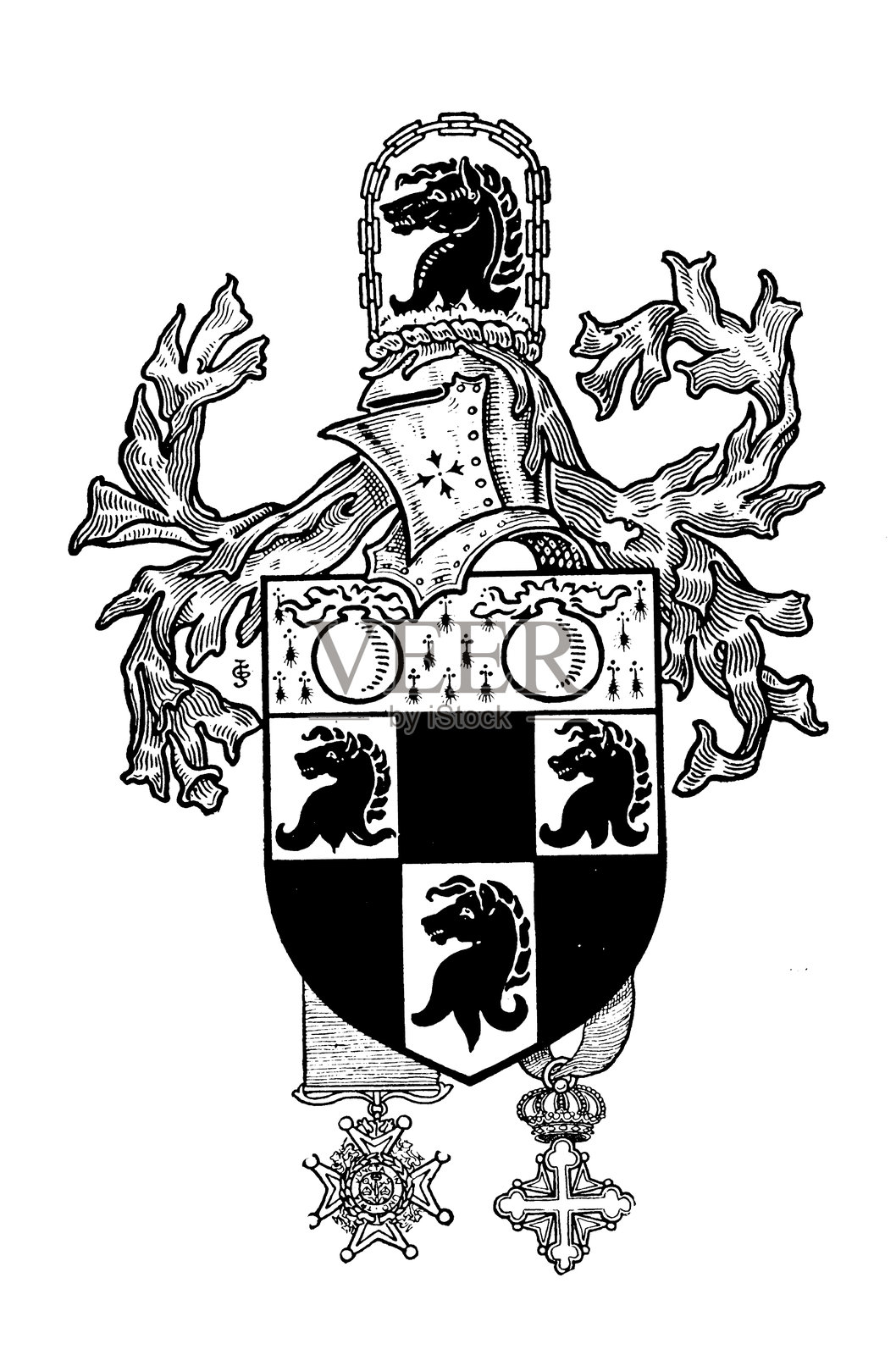 纹章徽章：约翰·拉姆齐·斯莱德照片摄影图片