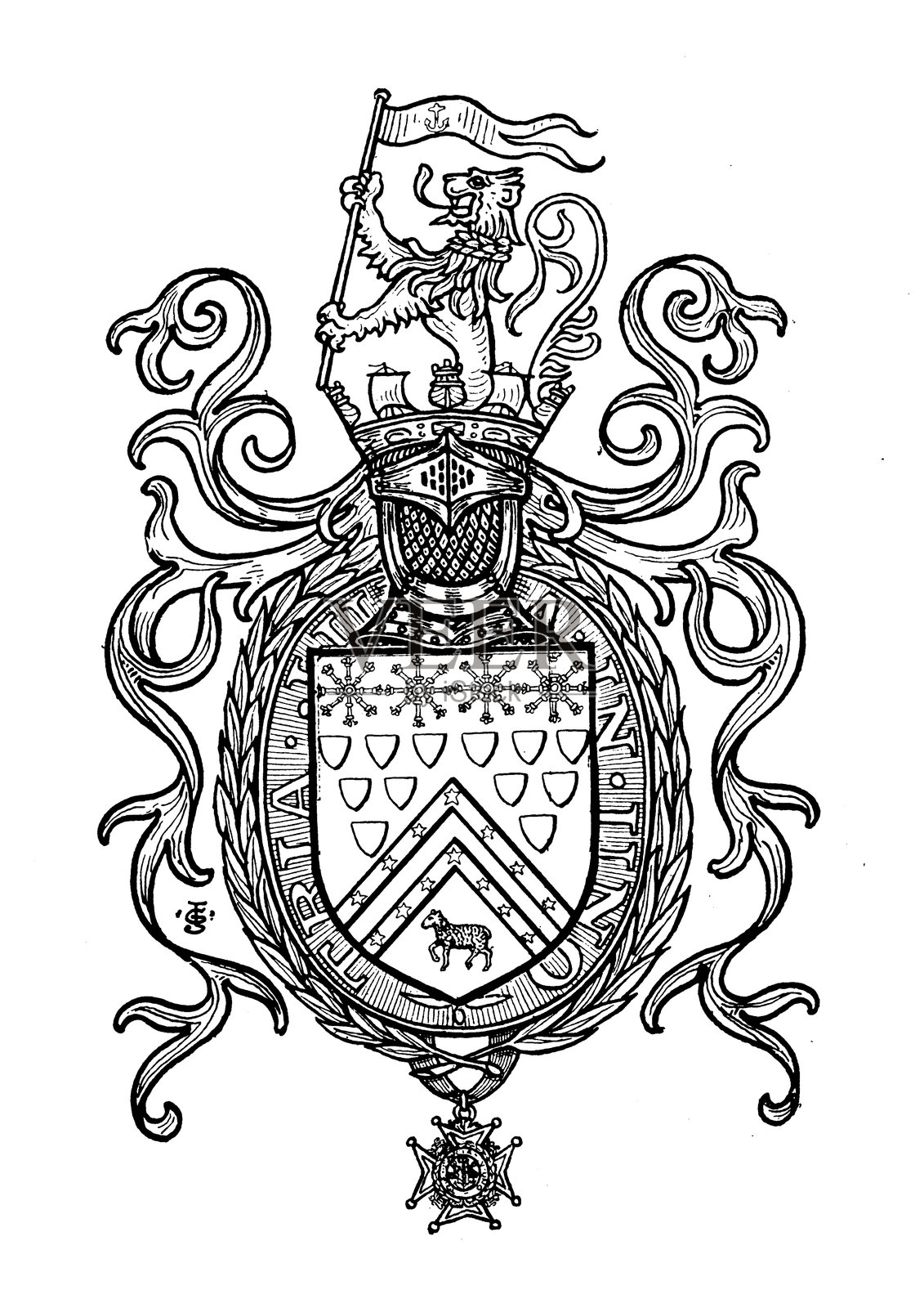 亨德利家族纹章：乔治·奥古斯都·肖姆伯格照片摄影图片