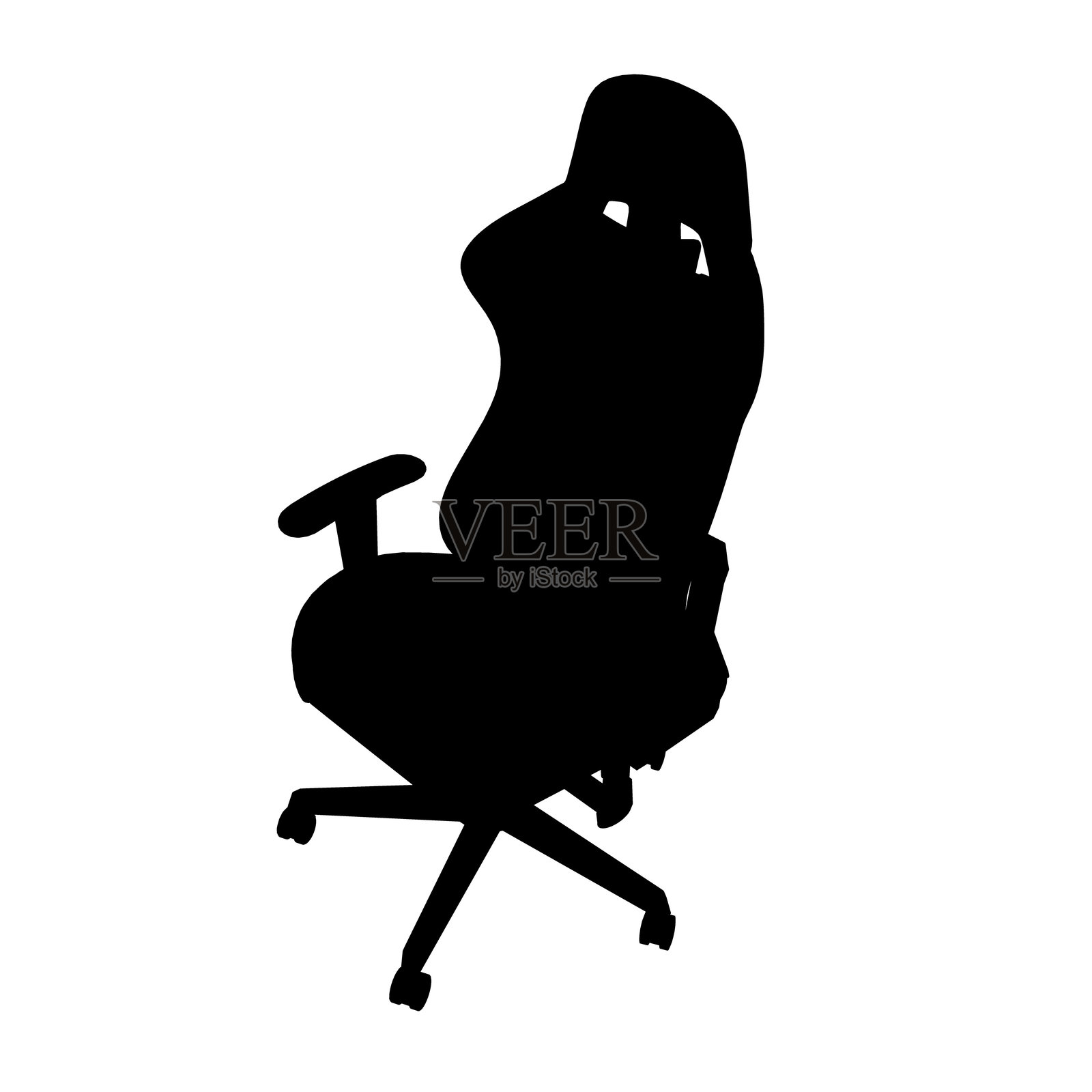 游戏椅轮廓。电子竞技设备。扶手椅。矢量孤立插图。等距视图插画图片素材