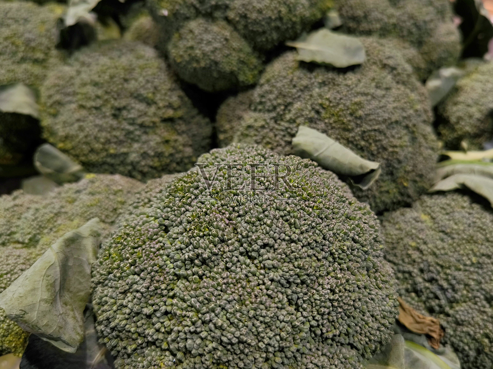 新鲜生西兰花的质地。有机蔬菜在超市。食品原料概念照片摄影图片