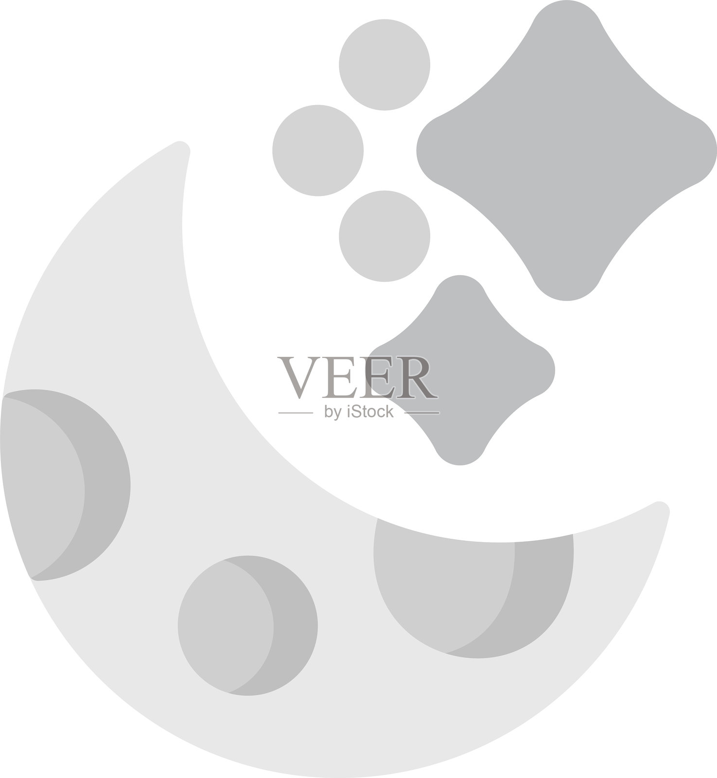 月亮星星图标插画图片素材