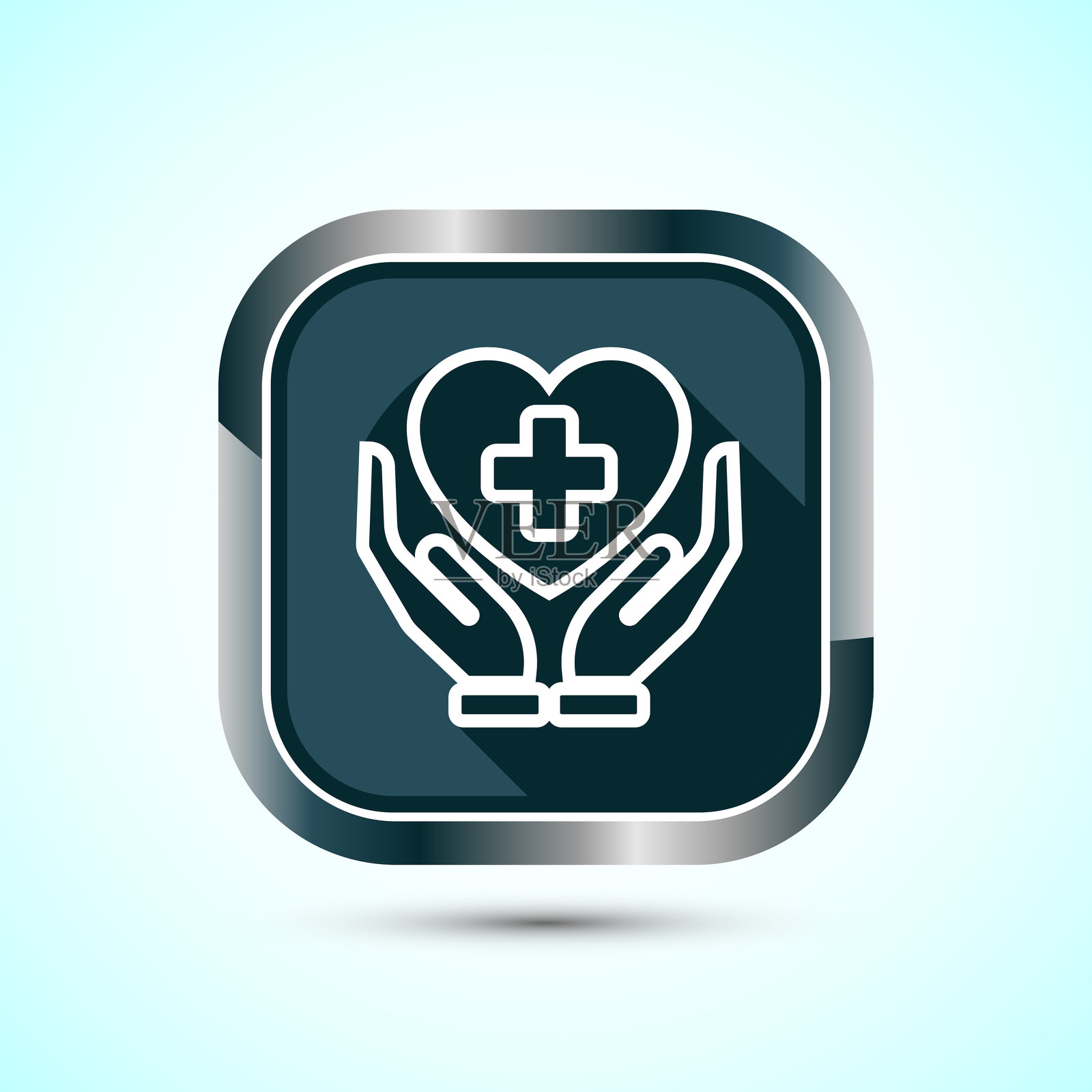 医疗图标设计，医疗和健康图标标志。灰色阴影按钮设计插画图片素材