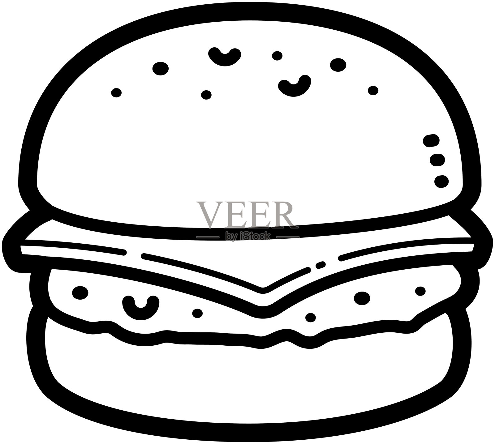 汉堡包 - 快餐图标插画图片素材