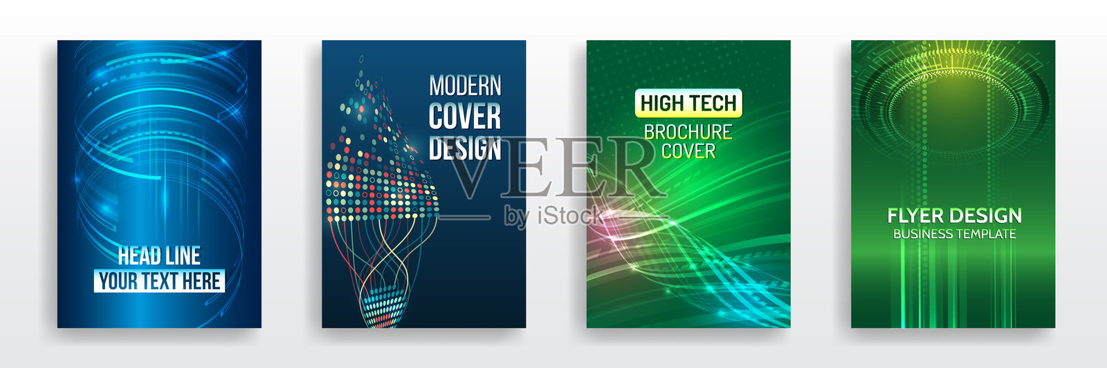 科幻页面布局设置。高科技营销封面套件。现代技术设计海报。未来主义背景用于传单、宣传册。科学封面模板用于演示、横幅。插画图片素材