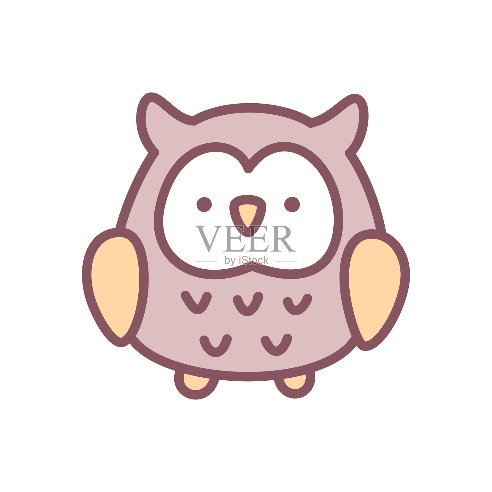 可爱的猫头鹰图标插画图片素材