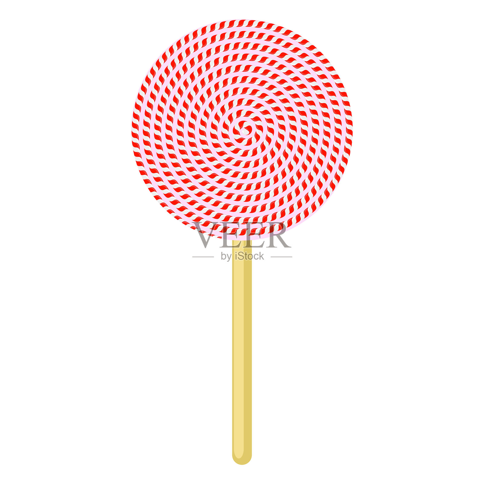 矢量圣诞糖果图标。棒棒糖糖浆焦糖。卡通甜点，背景为白色。插画图片素材