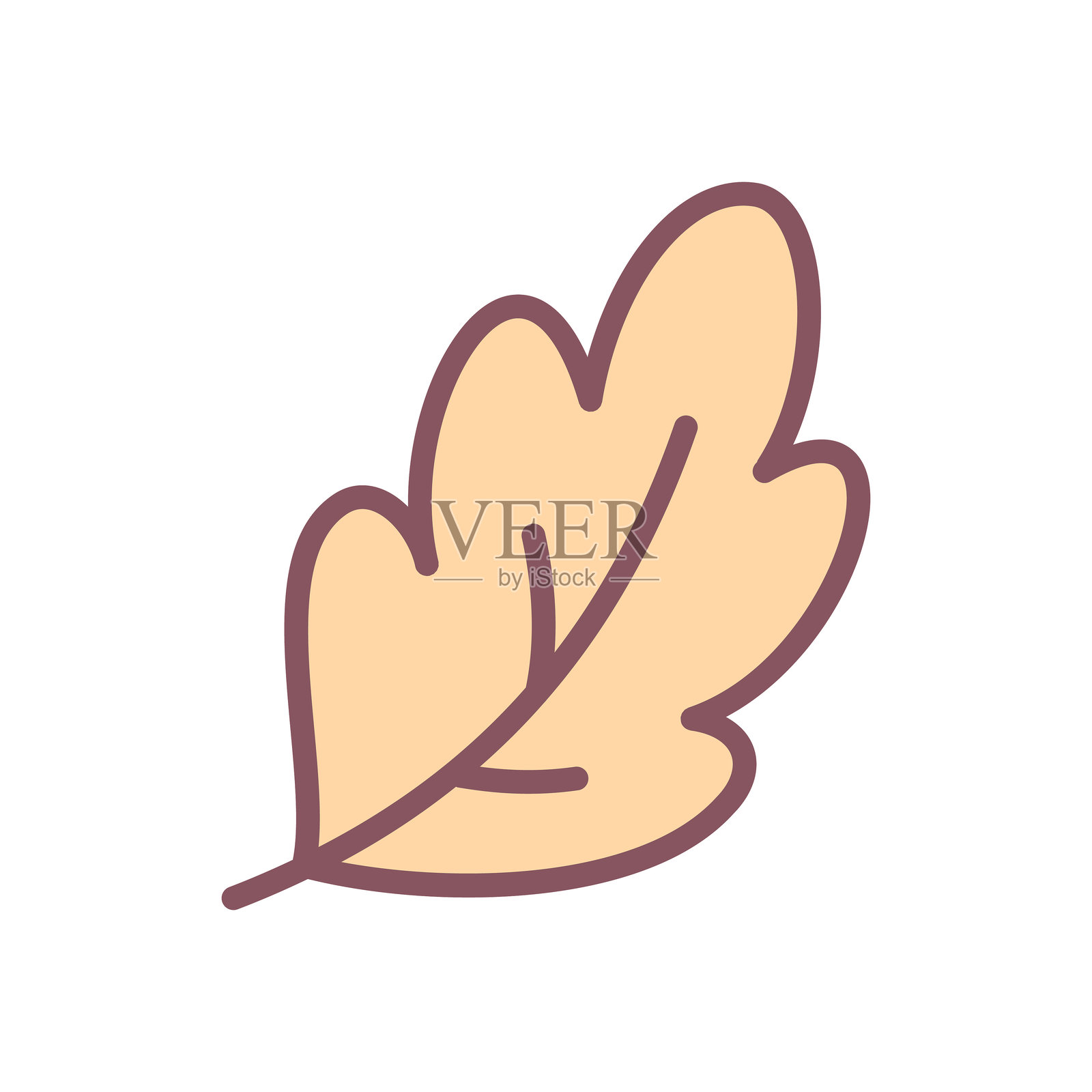 可爱的橡树叶图标插画图片素材