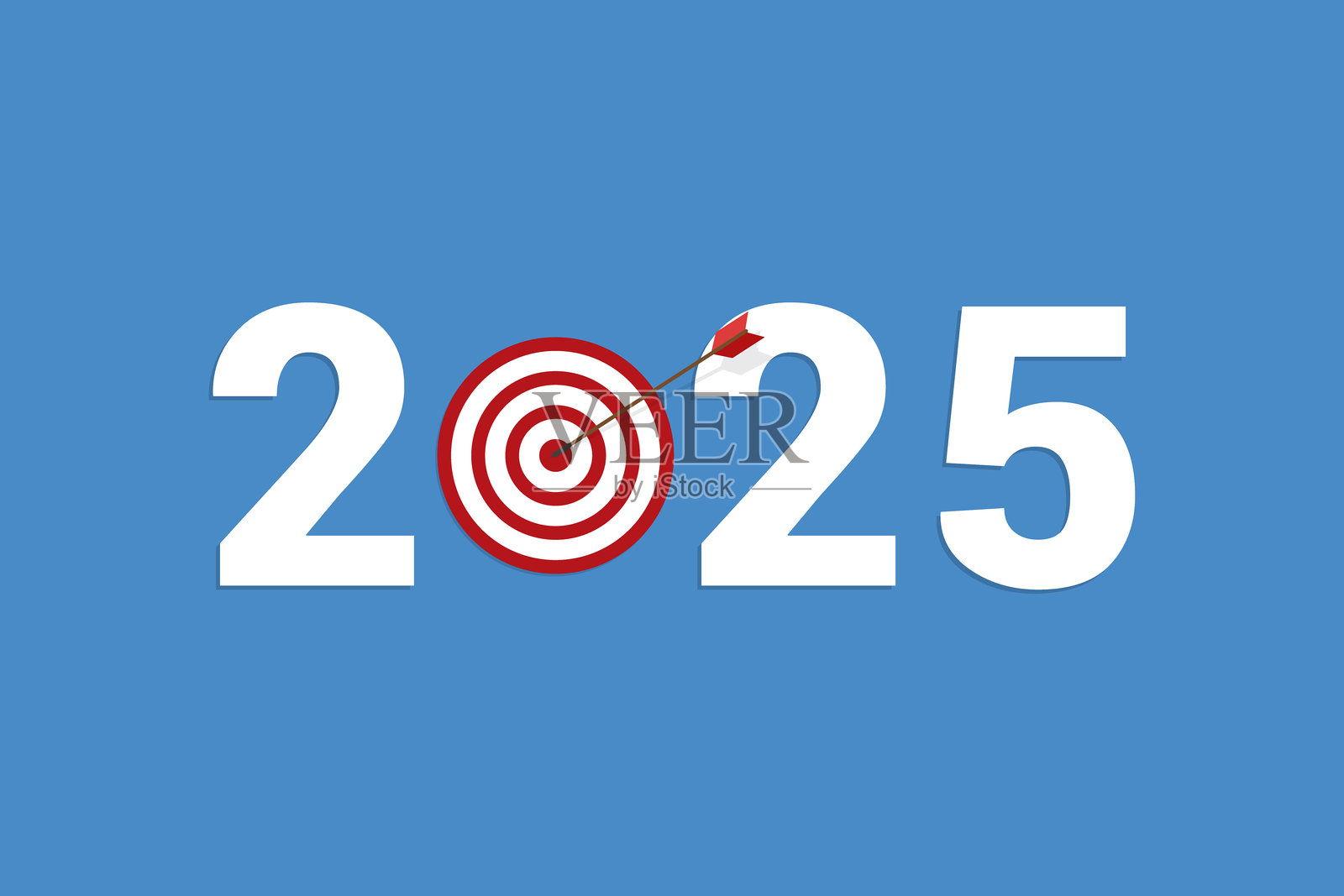 目标，箭矢命中靶心，射击目标，成功，2025插画图片素材