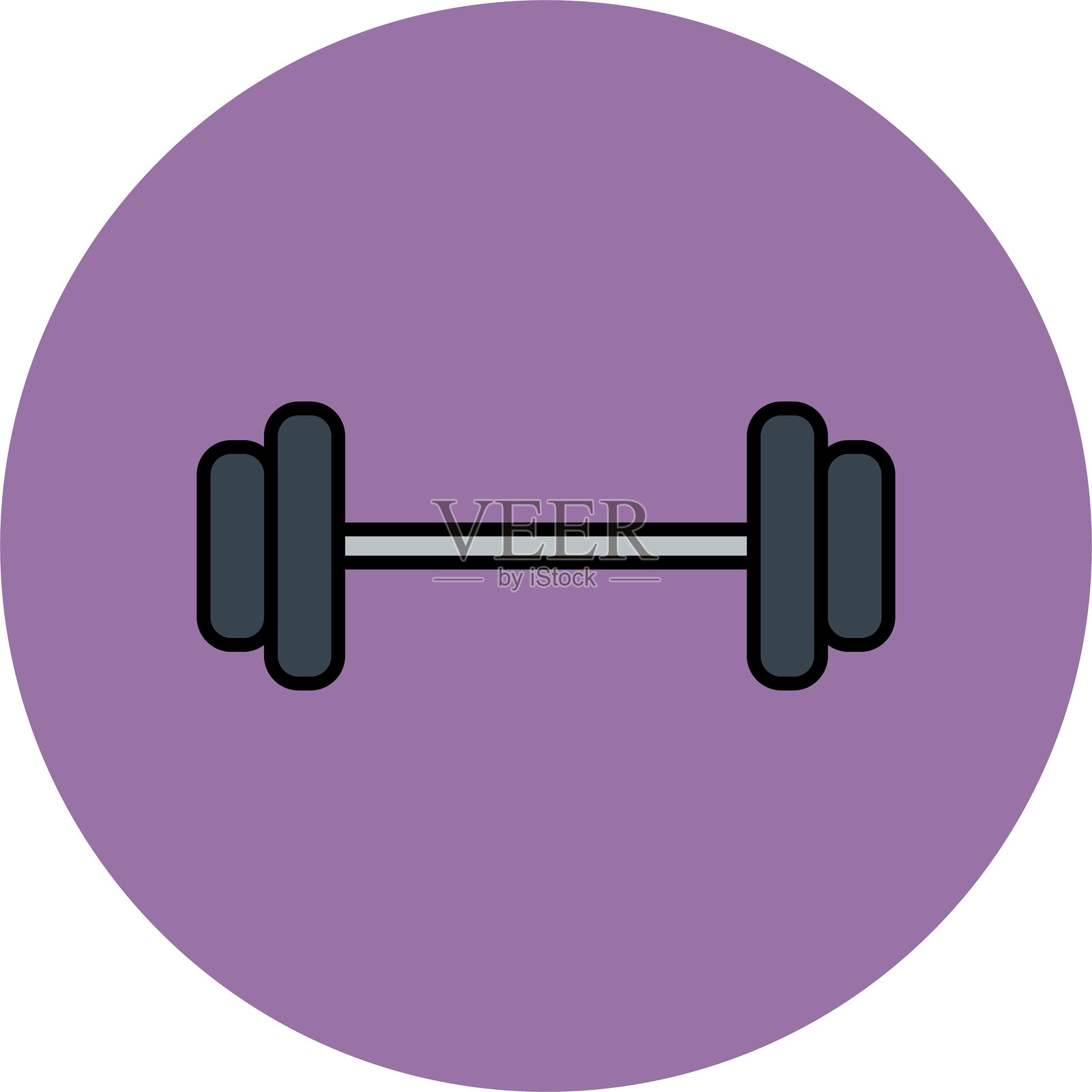 哑铃线条填充圆形图标插画图片素材