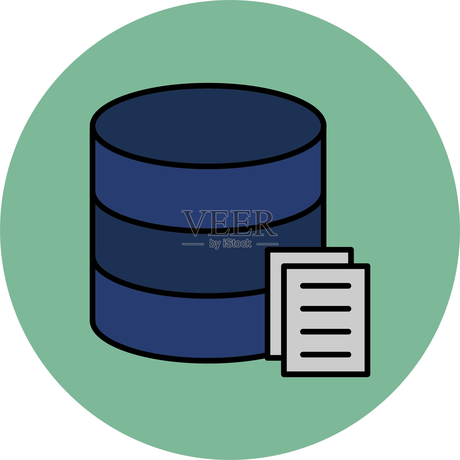 数据线填充圆形图标插画图片素材