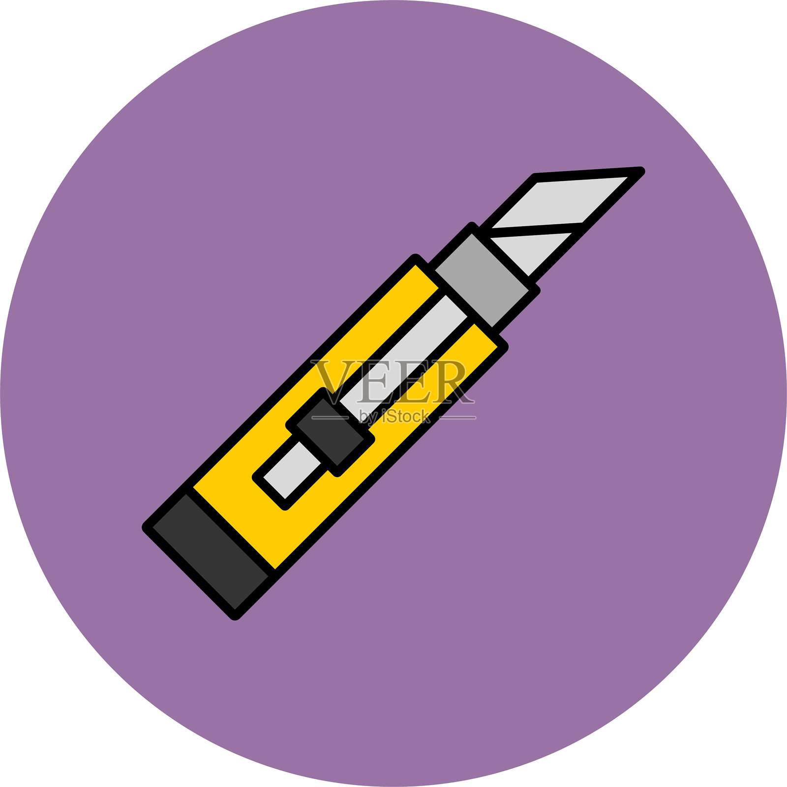 切割线填充圆形图标插画图片素材