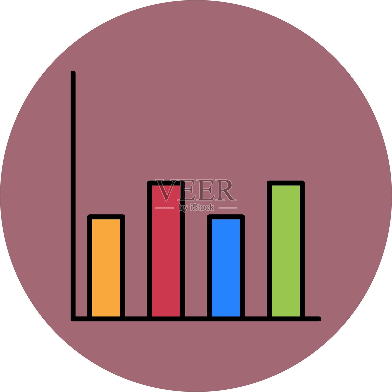 图表线条填充圆形图标插画图片素材