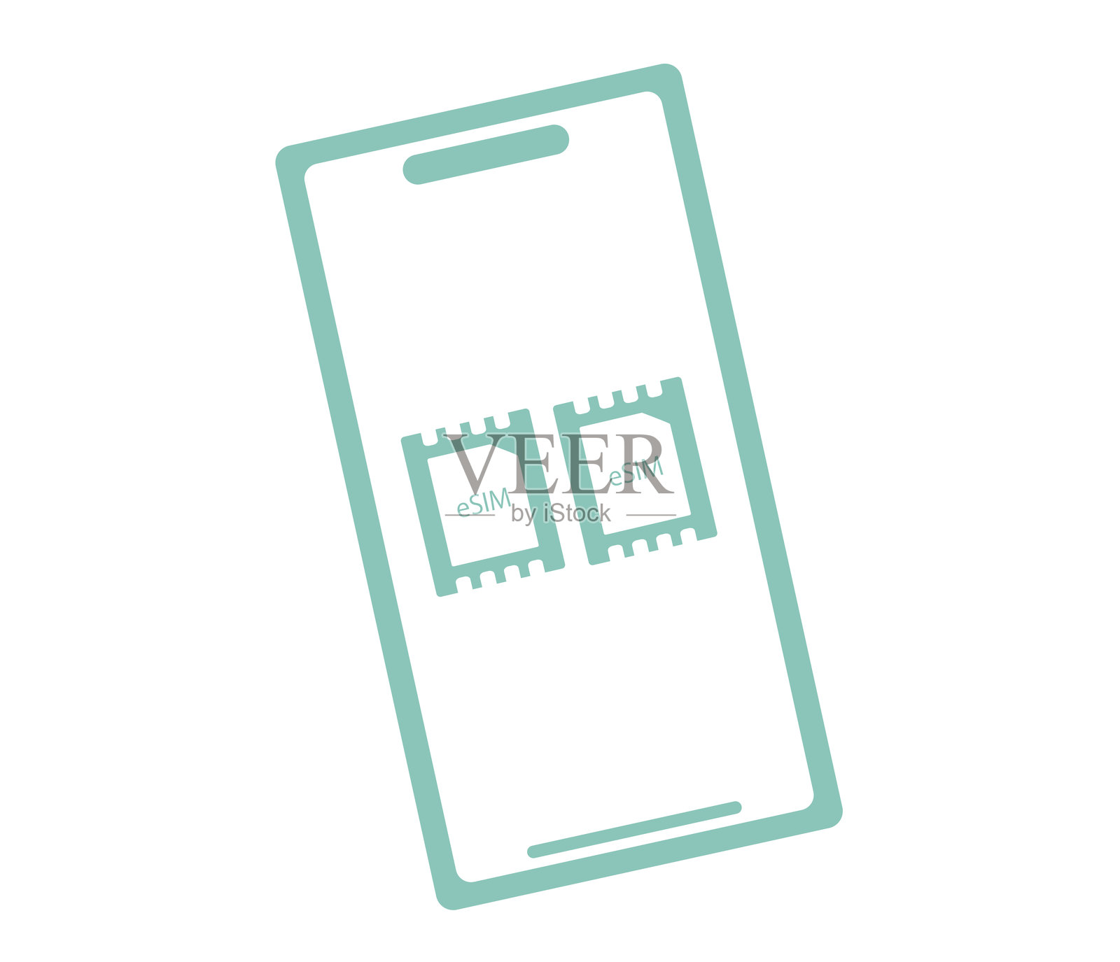 智能手机和双卡插槽的插图插画图片素材