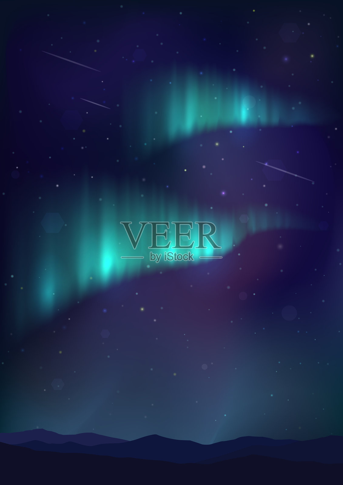 极光。插画图片素材