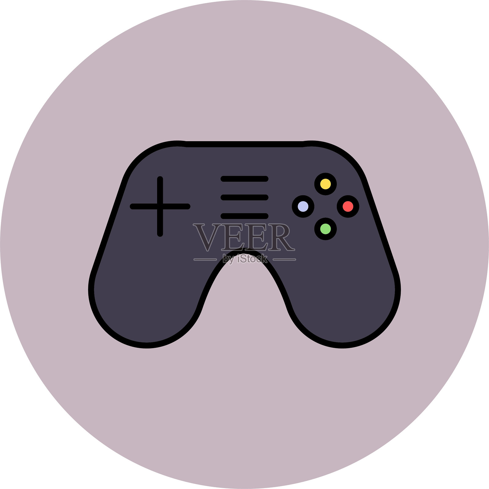 控制台线条填充圆形图标插画图片素材