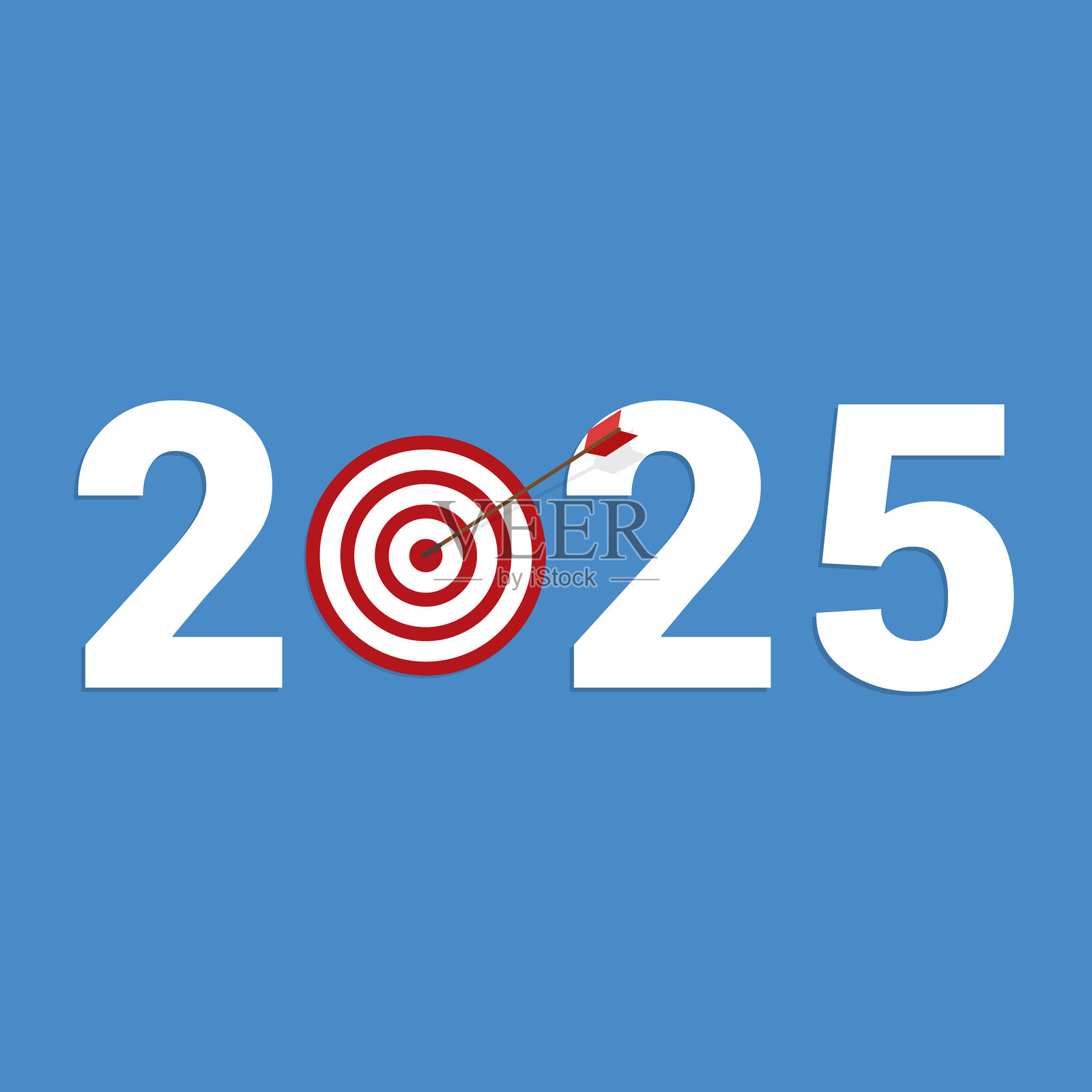 目标，箭矢命中靶心，射击目标，成功，2025插画图片素材