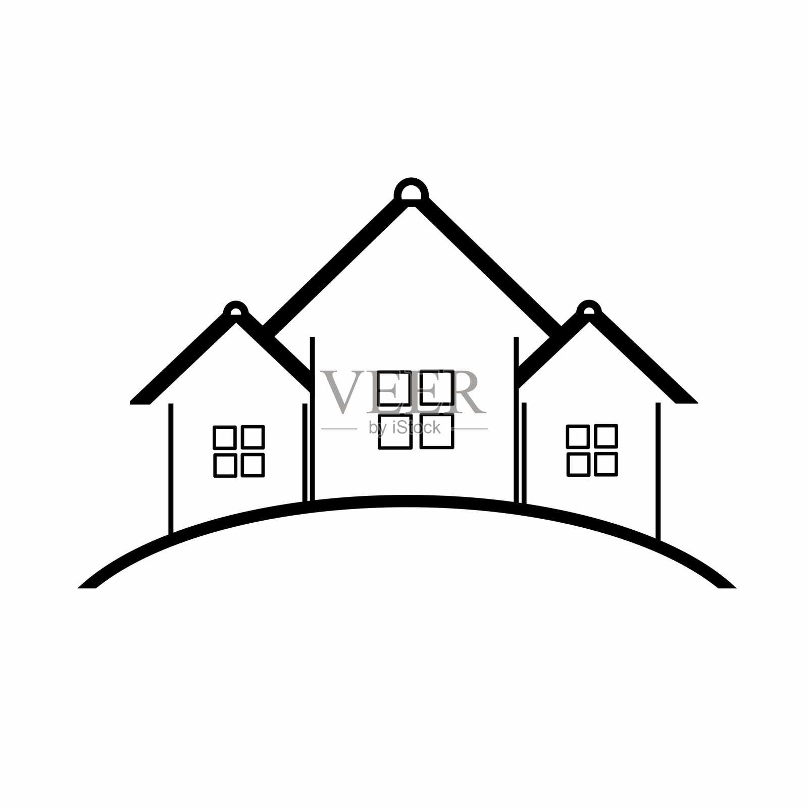 现代住宅物业插画图片素材