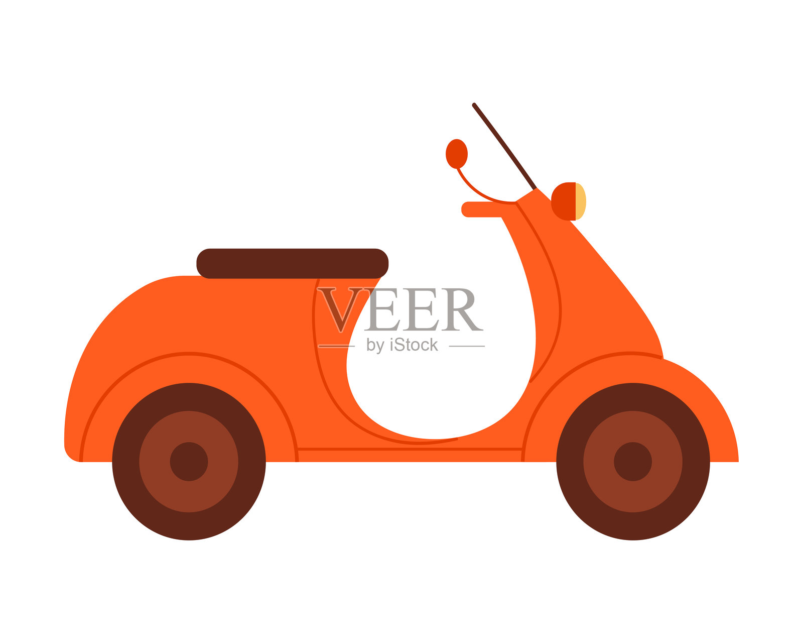 适合各种创意项目和活动的生动橙色滑板车插图插画图片素材