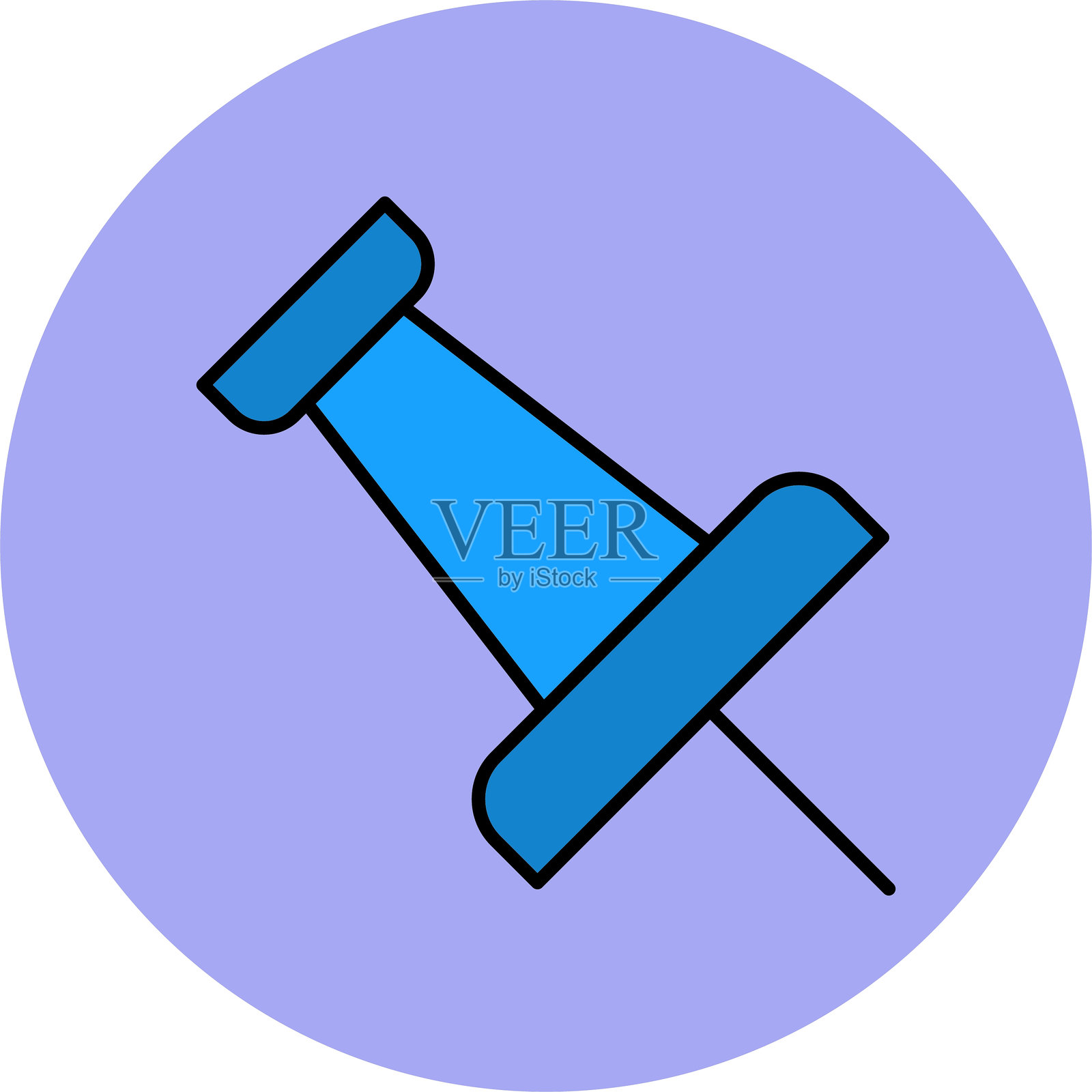 固定线填充圆形图标插画图片素材