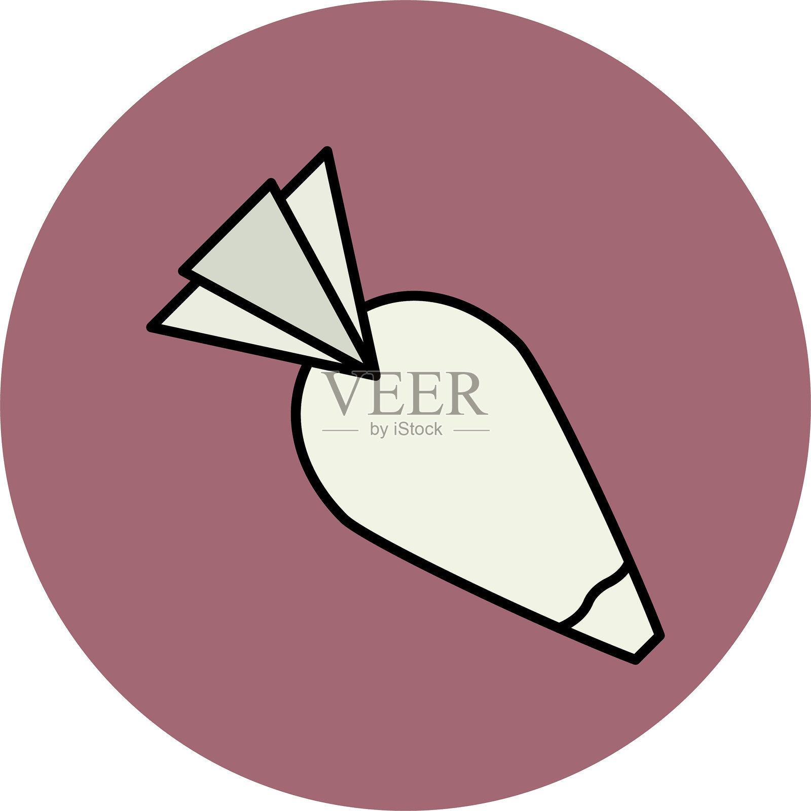 裱花袋线条填充圆形图标插画图片素材