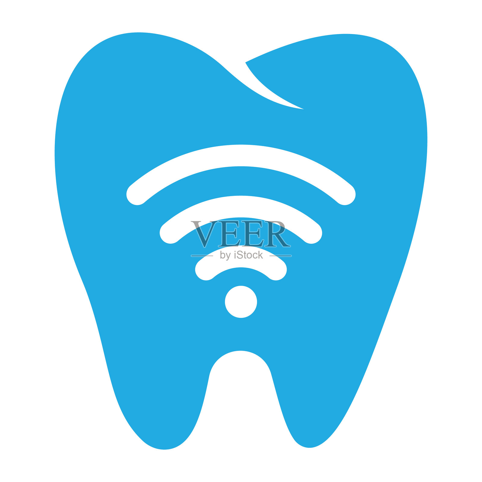 牙齿与WiFi标志的组合。插画图片素材