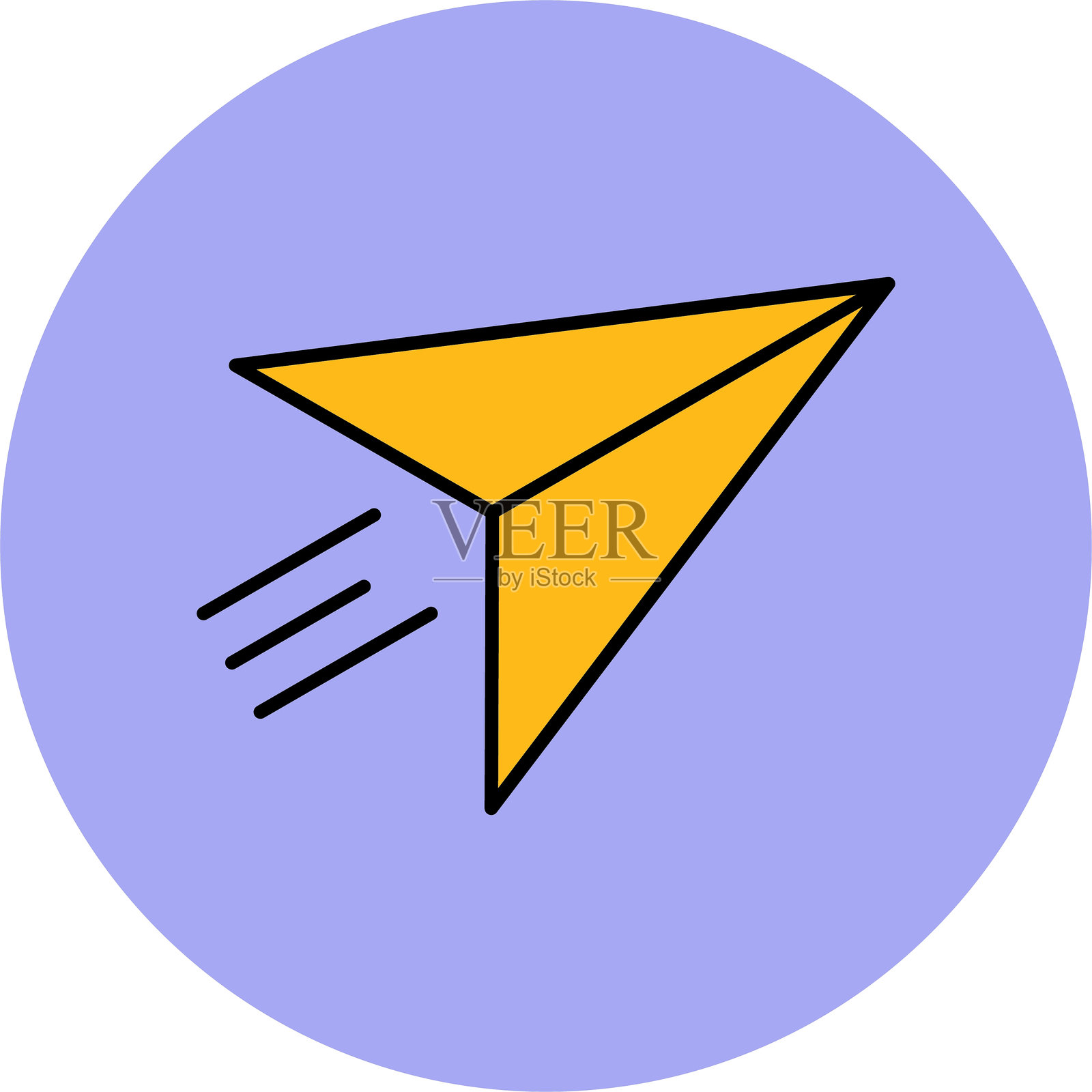 发送线条填充圆形图标插画图片素材