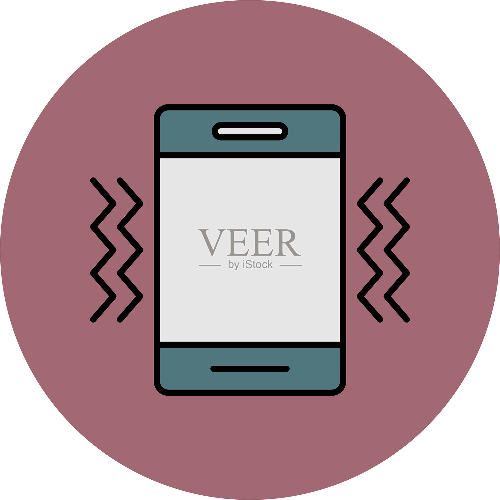 振动线填充圆形图标插画图片素材