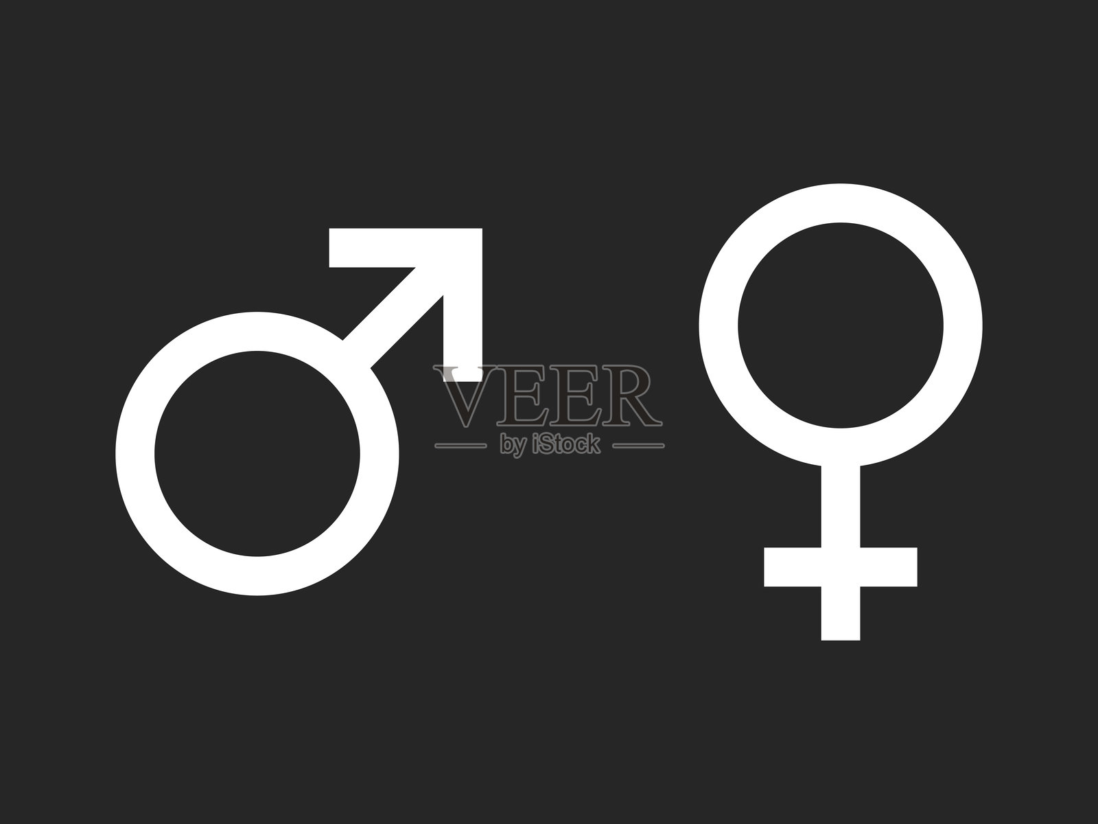 男性和女性符号在分开的背景上孤立显示插画图片素材