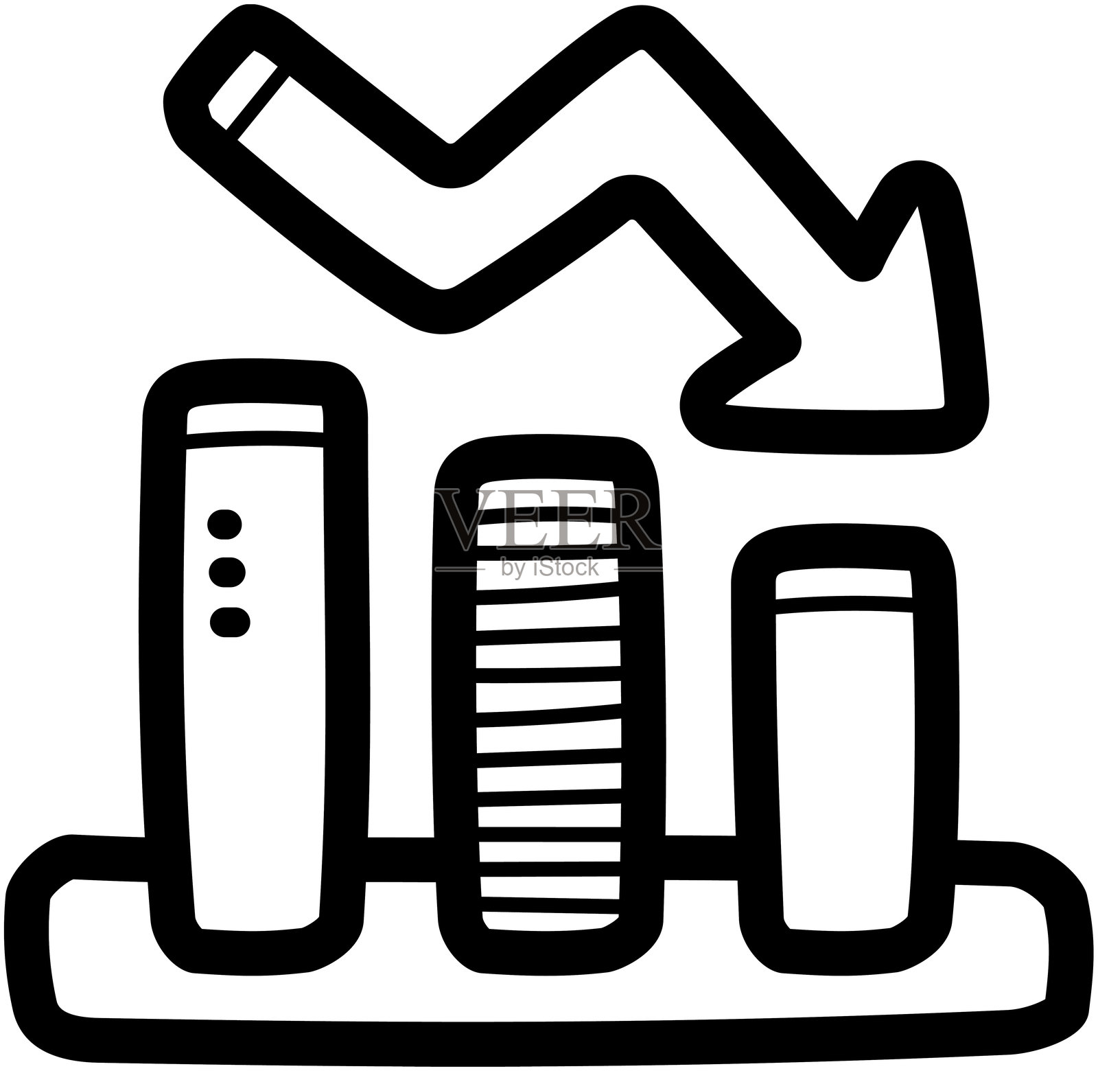 下降趋势 - 图表和图标插画图片素材