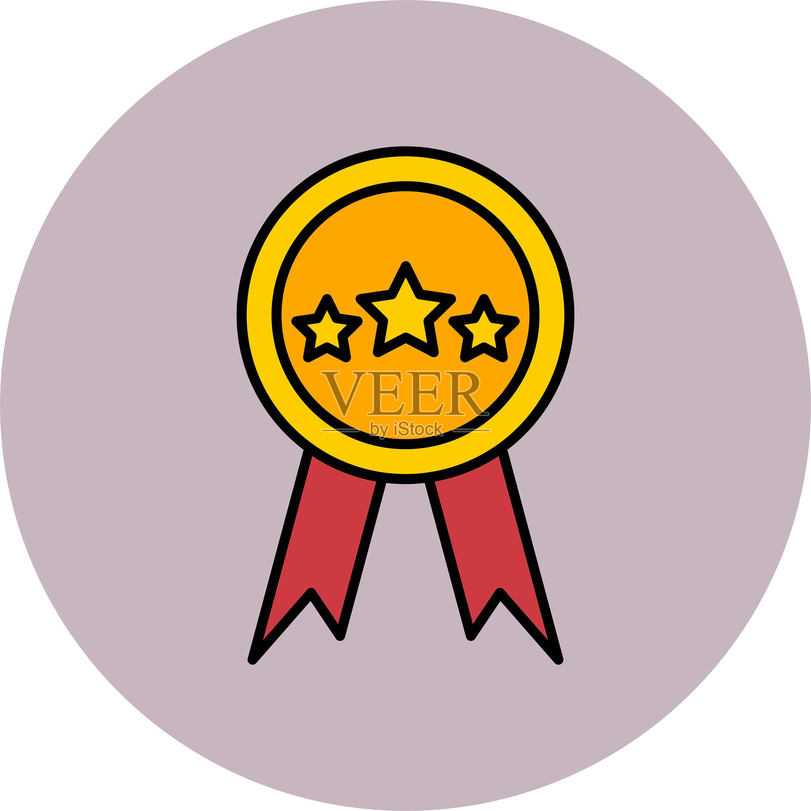 优质线条填充圆形图标插画图片素材