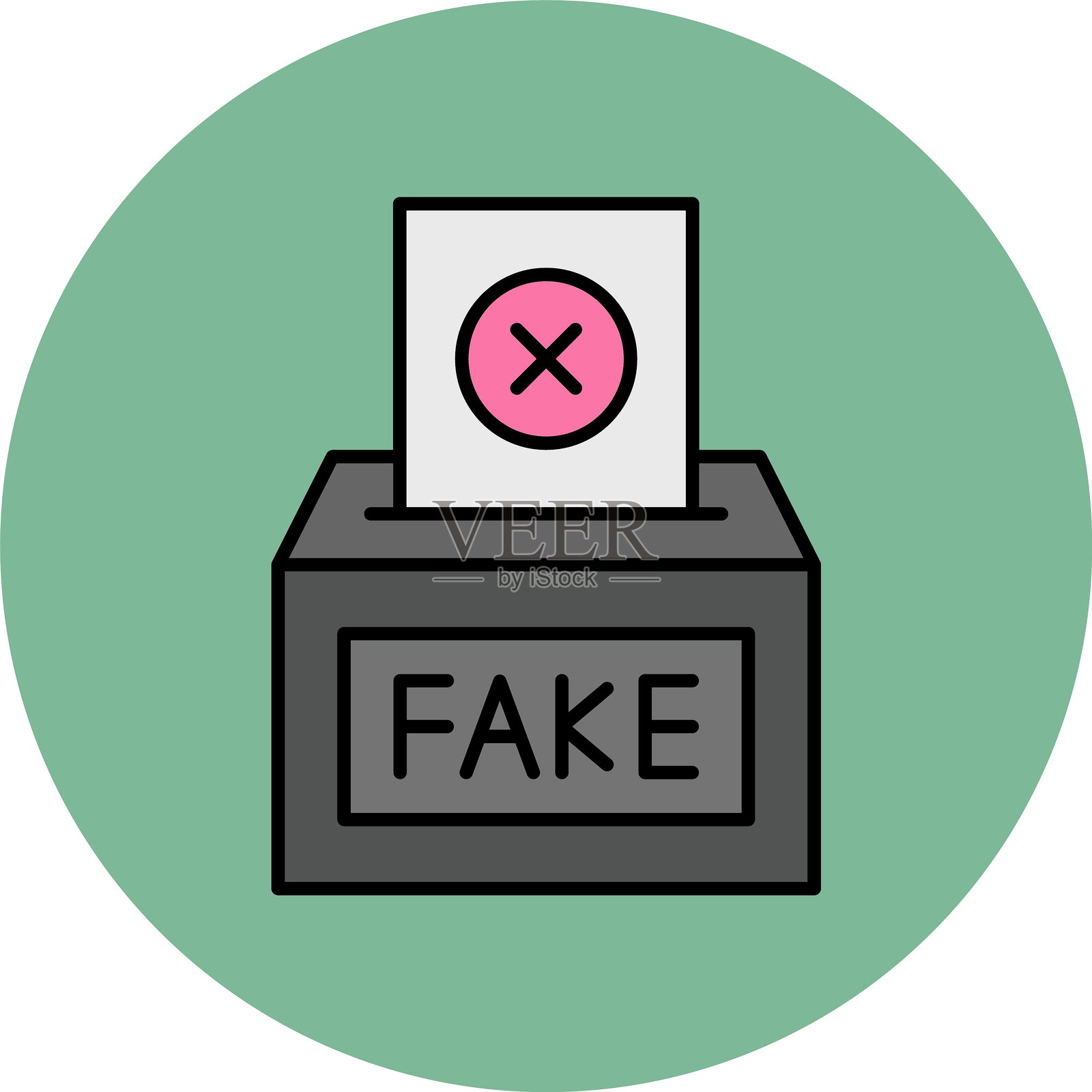 假线填充圆形图标插画图片素材