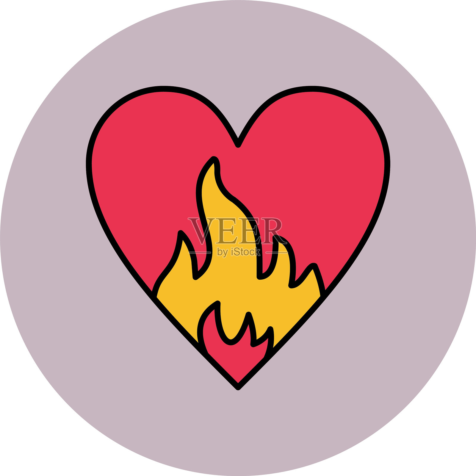 激情线填充圆形图标插画图片素材