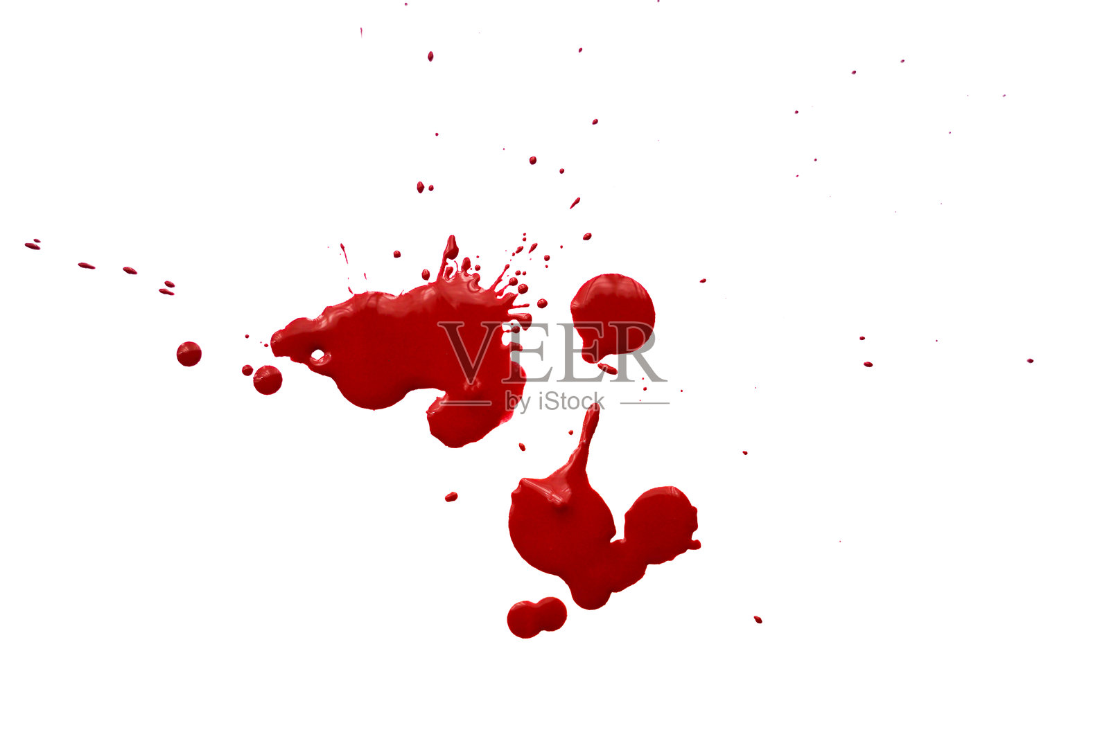 白色背景上的红色油漆飞溅照片摄影图片