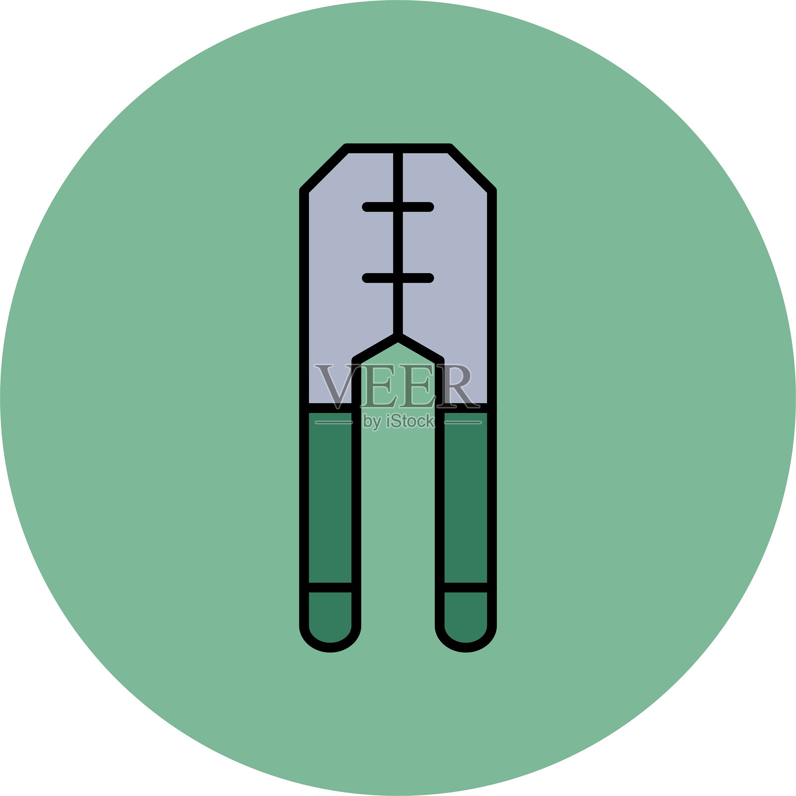 压接线填充圆形图标插画图片素材