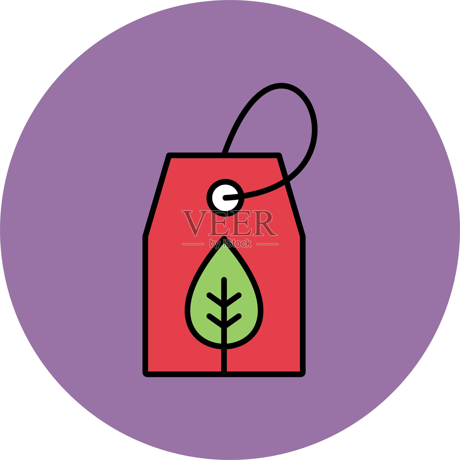 生态标签填充圆形图标插画图片素材