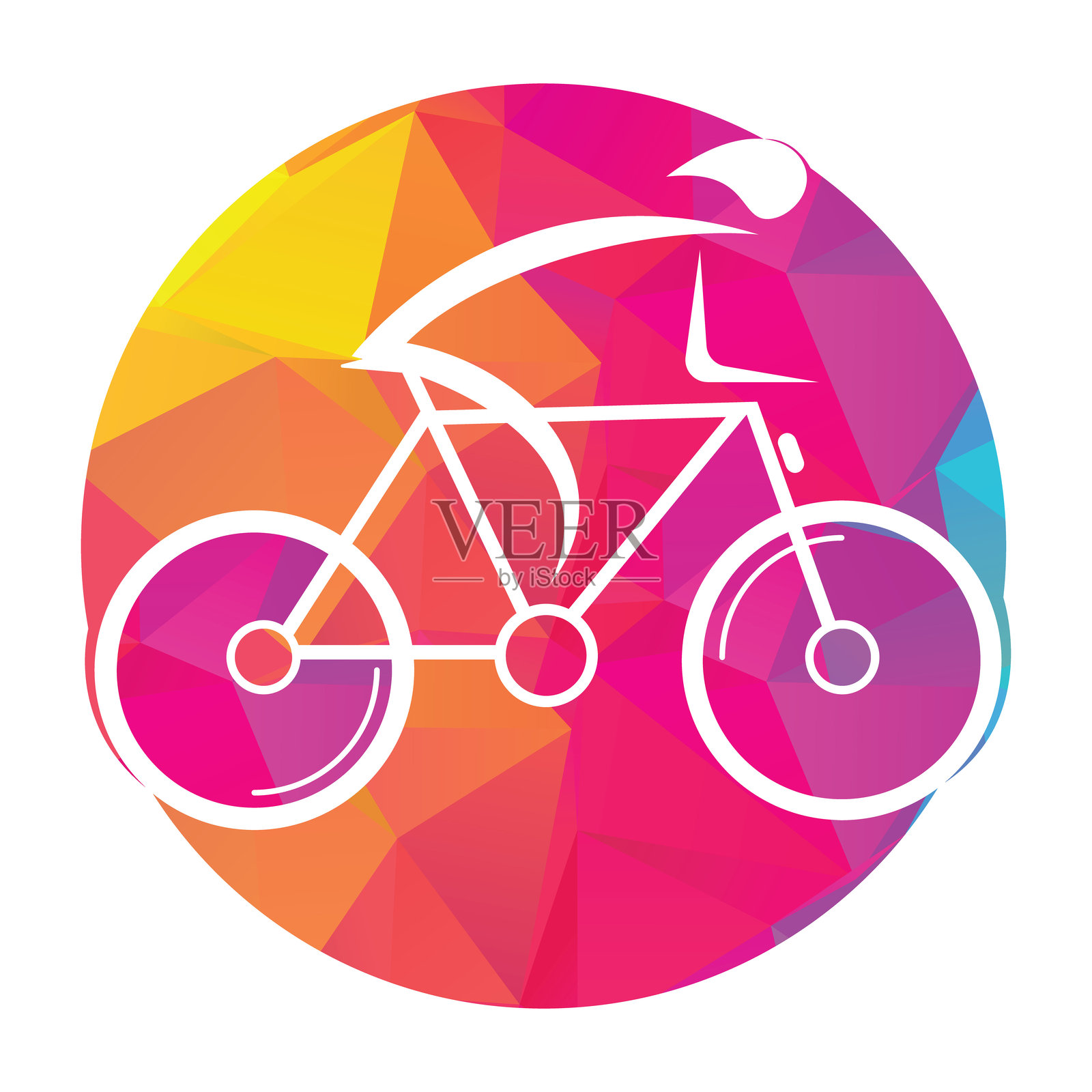 抽象自行车矢量logo设计。插画图片素材