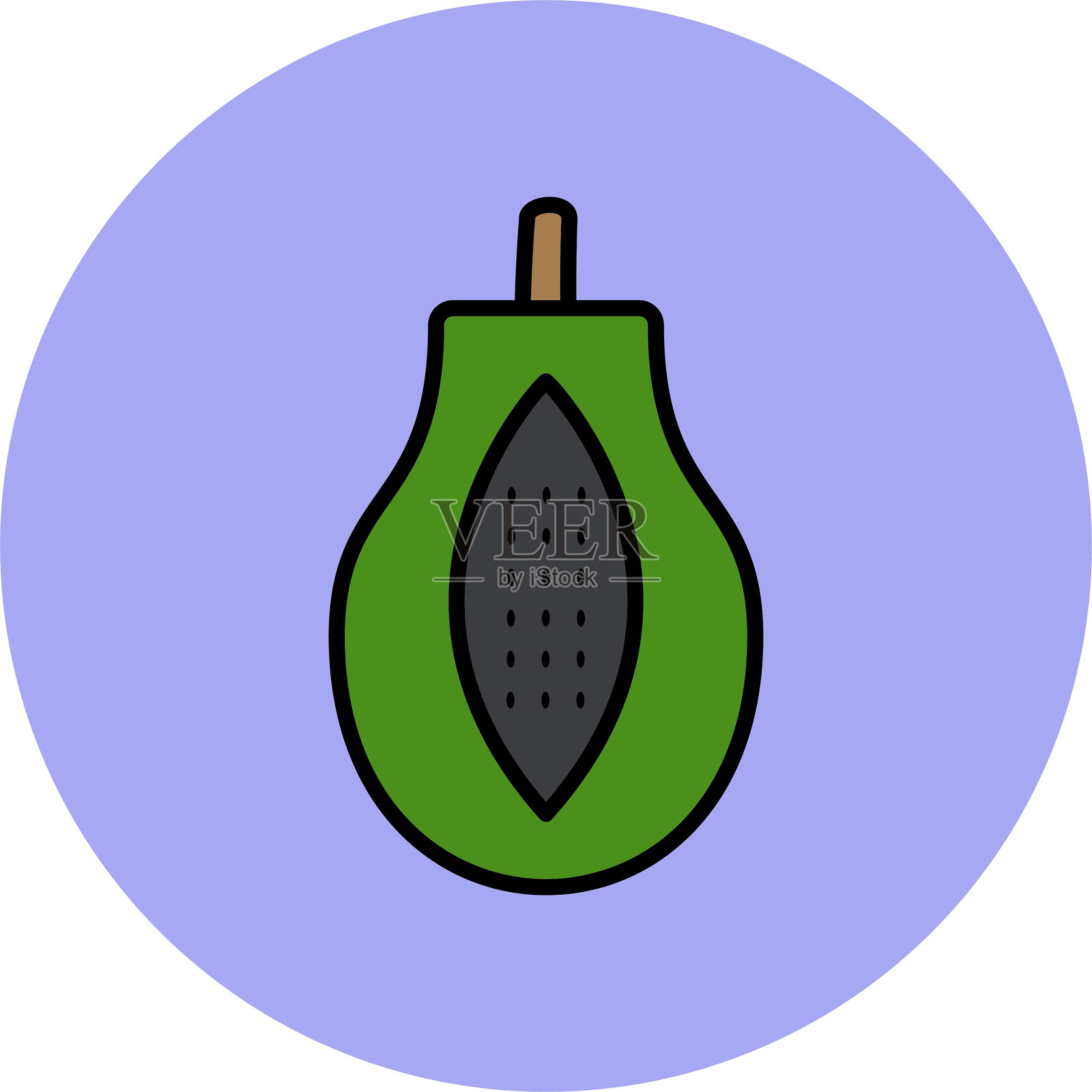 木瓜线填充圆形图标插画图片素材